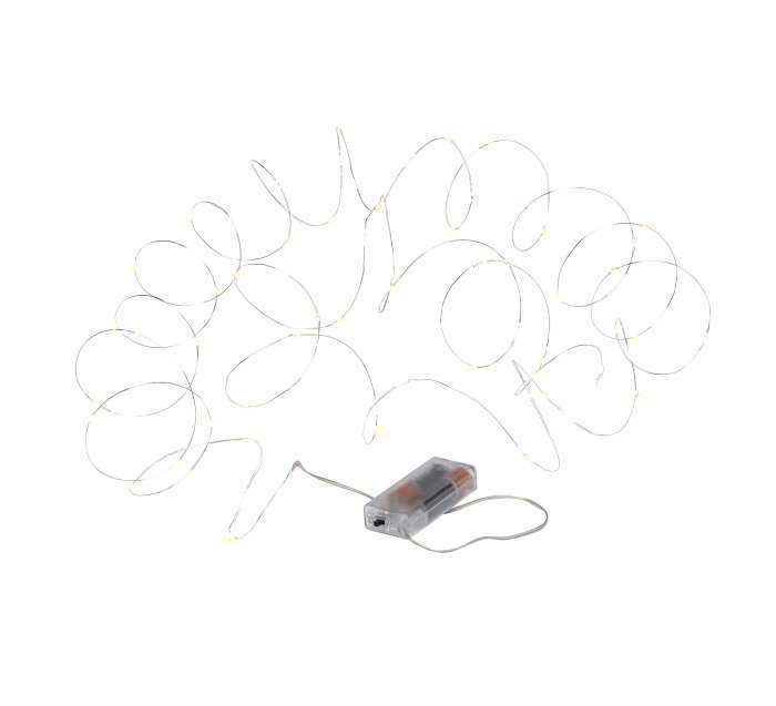 Lyskæde wire 50 Micro-LED varm hvid 4,9 meter